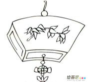 灯笼简笔画：挂红灯笼