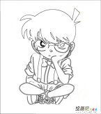 动漫人物简笔画：名侦探柯南