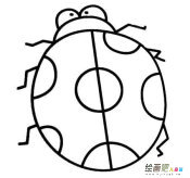 七星瓢虫简笔画：漂亮的七星瓢虫