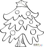 圣诞树简笔画：美丽的圣诞树