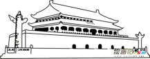 天安门简笔画：参观天安门城楼