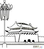 天安门简笔画：游天安门