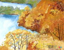 儿童画秋天：家乡的秋天