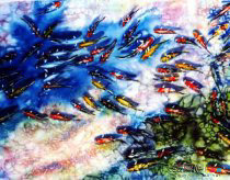 水彩画：美丽的春天