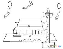 天安门简笔画：天安门城楼