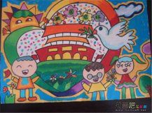 庆国庆儿童画：国庆七天乐