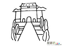 天安门简笔画：城门