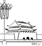 天安门简笔画：威严庄重天安门