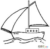 帆船简笔画：船的简笔画法