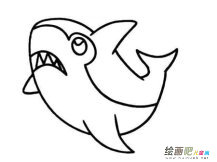 海洋生物简笔画：鲨鱼