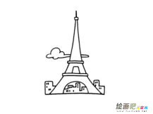 埃菲尔铁塔简笔画：法国巴黎著名铁塔