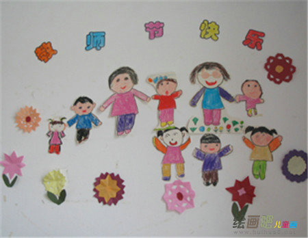 教师节儿童画;辛勤的园丁