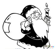 圣诞老人简笔画：圣诞老人派礼物