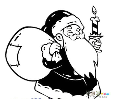 圣诞老人简笔画：圣诞老人派礼物