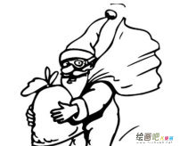 圣诞老人简笔画：圣诞老人和礼物