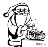 圣诞老人简笔画：骑上八脚马