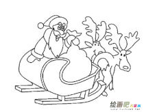 圣诞老人简笔画：圣诞老人的驯鹿