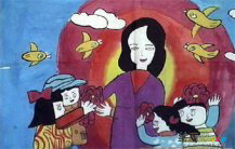 教师节儿童画：萤火虫
