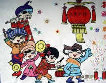 庆元旦儿童画：又逢新岁