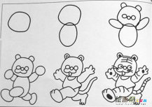 老虎简笔画：虎强壮高大