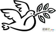 和平鸽简笔画：爱情之鸽
