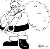 圣诞老人简笔画：送礼物