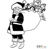 圣诞老人简笔画：圣诞老人在北极