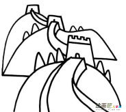 长城简笔画：北京八达岭