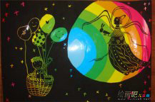 中秋节儿童画：月浑圆，月饼香