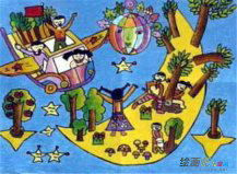 中秋节儿童画：月饼甜心
