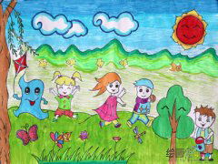 绿色家园儿童画：海南，绿色家园