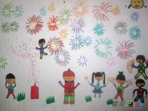 庆元旦儿童画：包饺子大赛