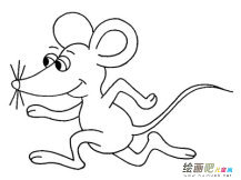 小老鼠简笔画：小老鼠和大彩笔
