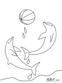 海洋生物简笔画：春天被困在海豚的梦里