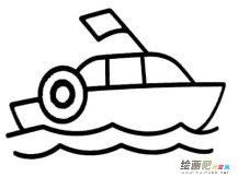 帆船简笔画：观看帆船
