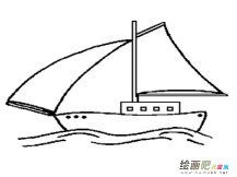 帆船简笔画：赣江上的船