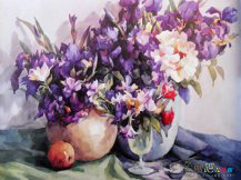 水彩画：美丽之花
