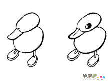 小鸭子简笔画：我家的小鸭子
