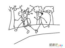 体育运动简笔画：奔跑