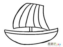 帆船简笔画：小帆船