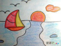 蜡笔画：我爱大海