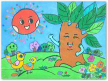 蜡笔画：啊!太阳!