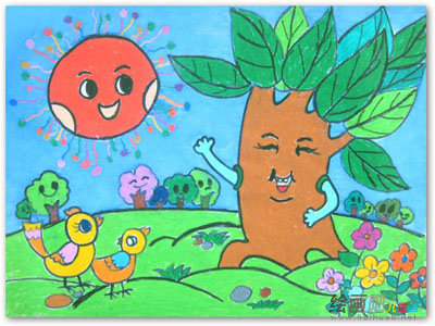 蜡笔画：啊!太阳!