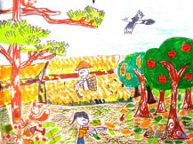 儿童画秋天：美丽的秋儿童画