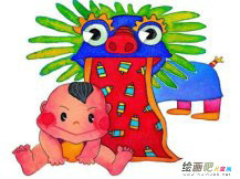庆元旦儿童画：难忘的元旦