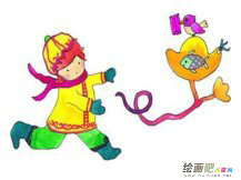 庆元旦儿童画：初中最后一个元旦