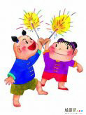 庆元旦儿童画：元旦给亲人的祝福