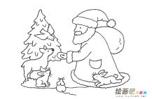 圣诞节简笔画：塑料瓶搭建的圣诞树