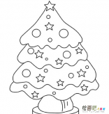 圣诞苏简笔画：传统的圣诞树