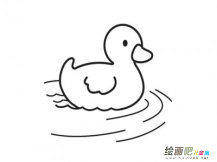小鸭子简笔画：小鸭子学本领